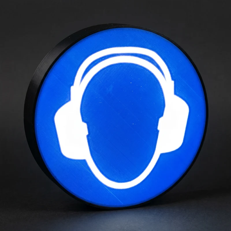 Gehörschutz benutzen Lampe