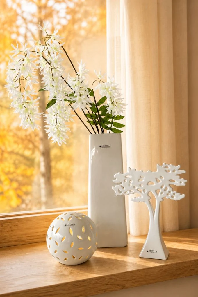 Dekoset Lichtkugel Villari LED mit Baum Joy mit Vase Lago