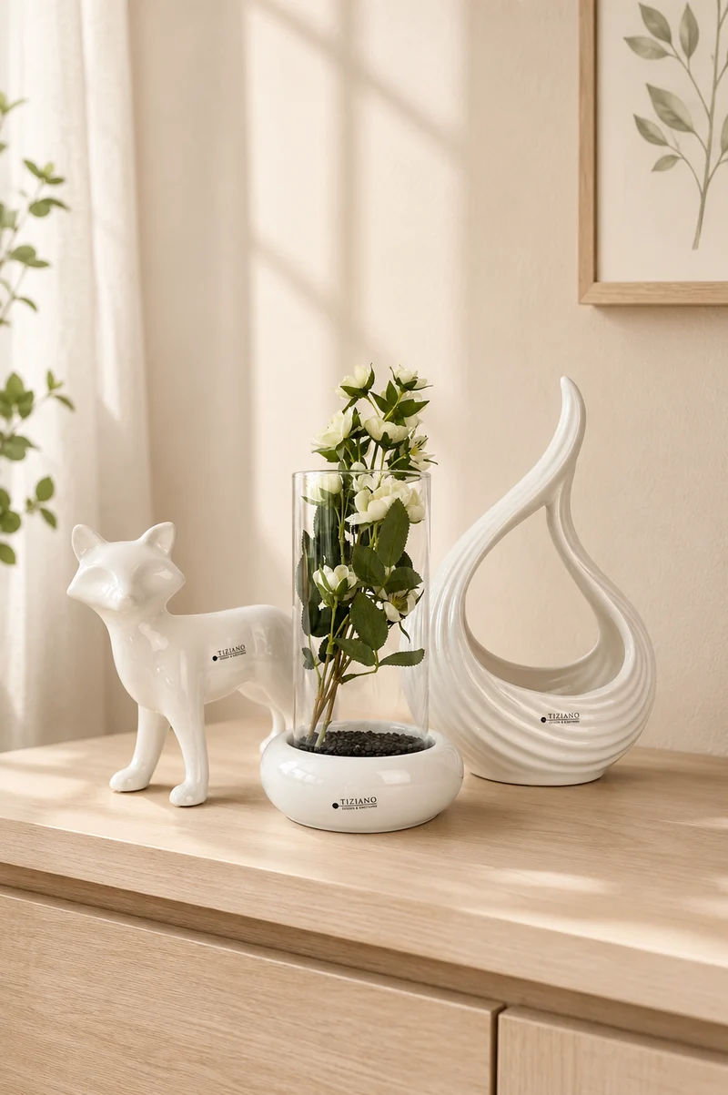 Dekoset Vase Prisma und Fuchs Marco stehend