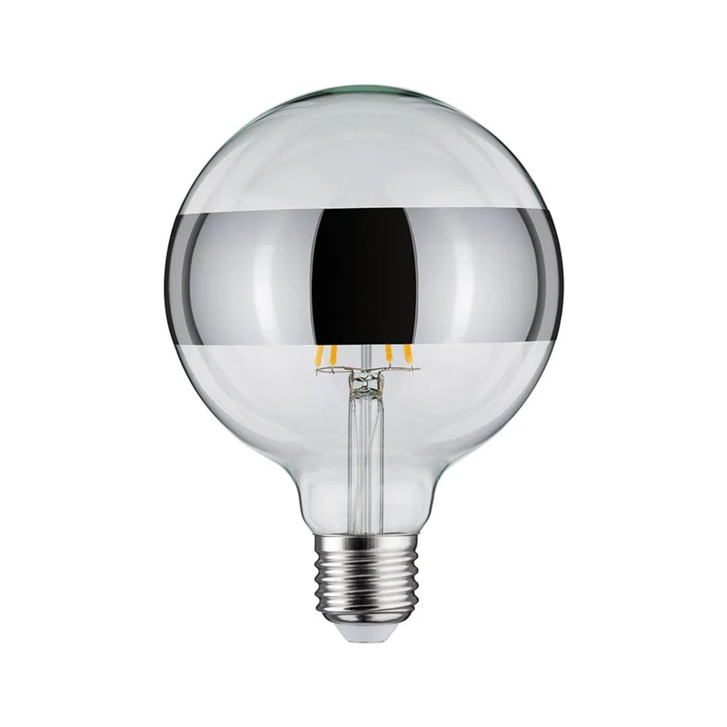 E27 6,5W LED Globe Ringspiegel Dimmbar 2700K Silber