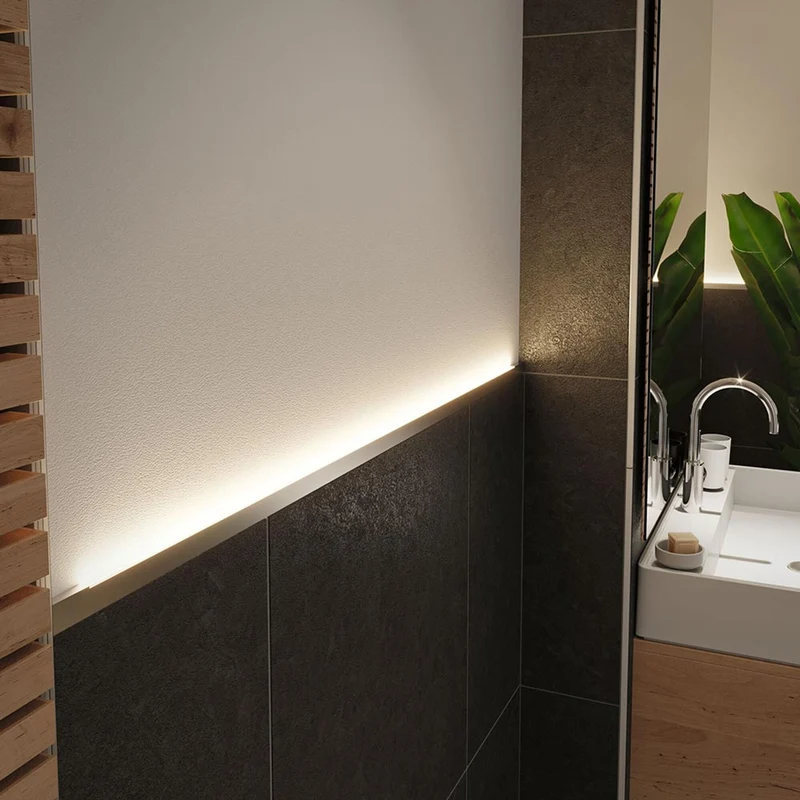 LumiTiles LED Strip Einbauprofil Top 2m Alu-Eloxiert Satin