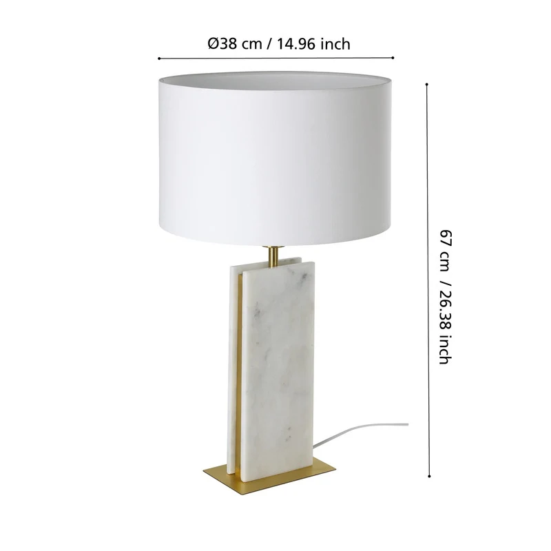 B-Ware Stars Of Light Tischlampe Leuchte Eglo BELESAR LED Lampe Stein Textil weiß 67cm