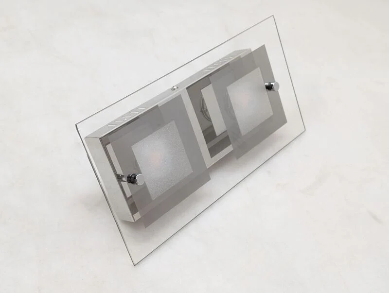 B-Ware Lindby Deckenleuchte LED Lampe 2-flammig warmweiß Silber Chrom 30x15cm IP20