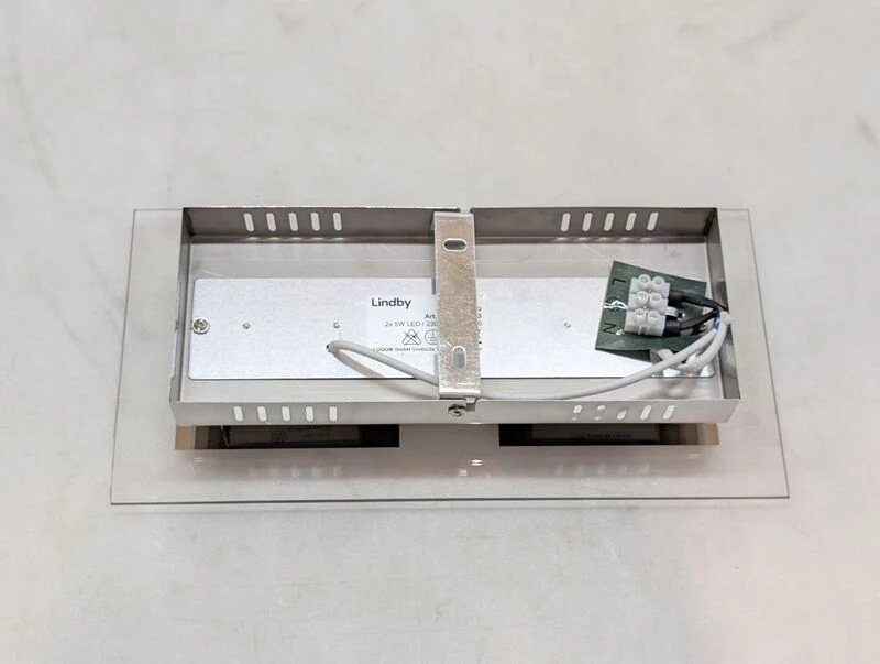 B-Ware Lindby Deckenleuchte LED Lampe 2-flammig warmweiß Silber Chrom 30x15cm IP20
