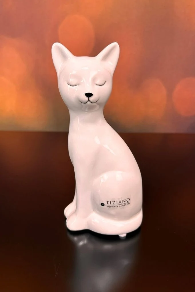 Deko Katze Felix creme-weiß