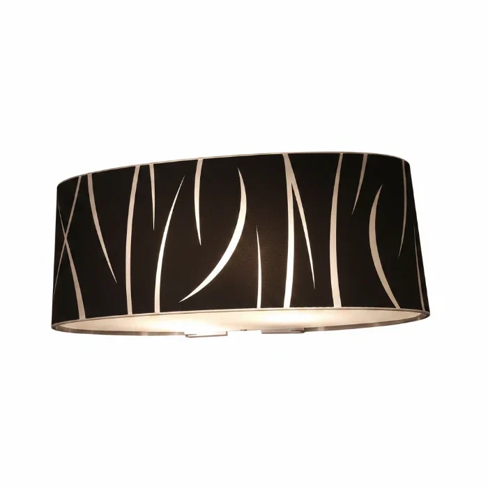 Ovale Design Glas Wandleuchte Prato schwarz gestreift – 34 cm, 2× E27, Up & Down
