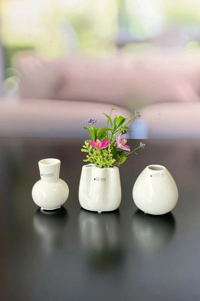 Tischvase Vitara 9cm tropf. creme