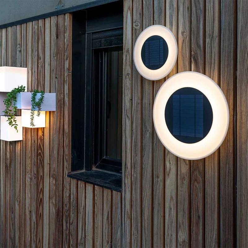 WALLY DISK runde Wandleuchte mit Solarladung