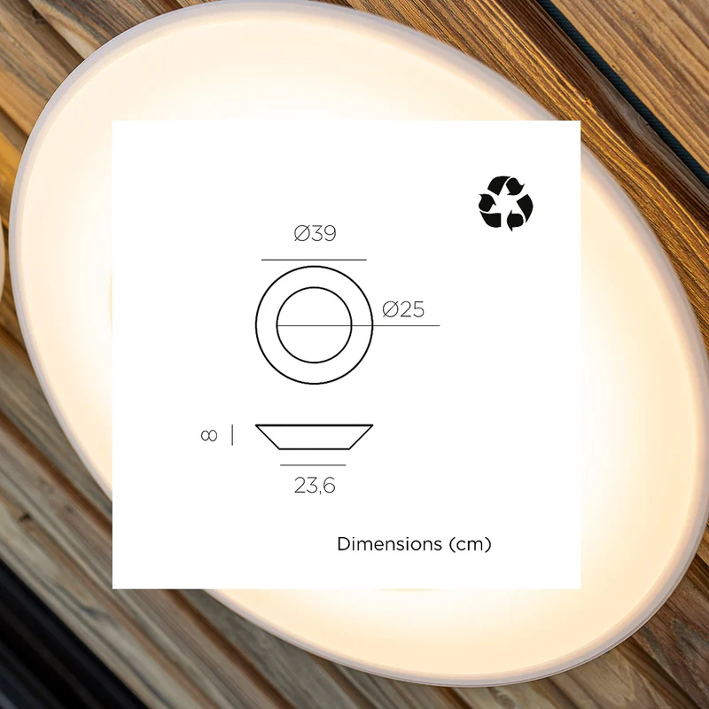 WALLY DISK runde Wandleuchte mit Solarladung
