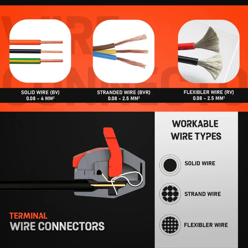 2/3/5-polige Hebelklemmen Kabelverbinder für elektrische Kabel ~2799
