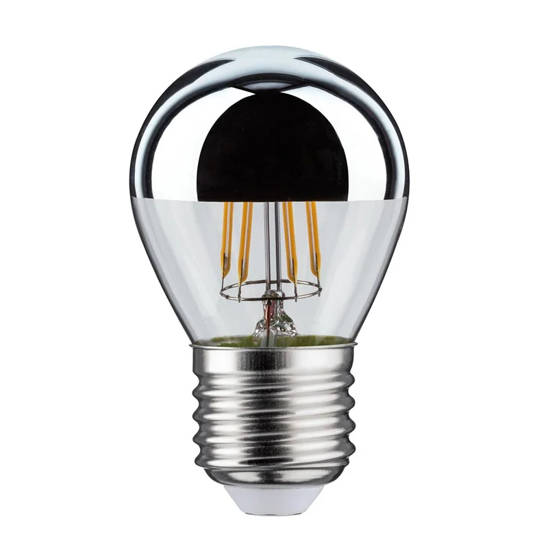 E27 4,8W LED Tropfen Kopfspiegel 2700K Silber