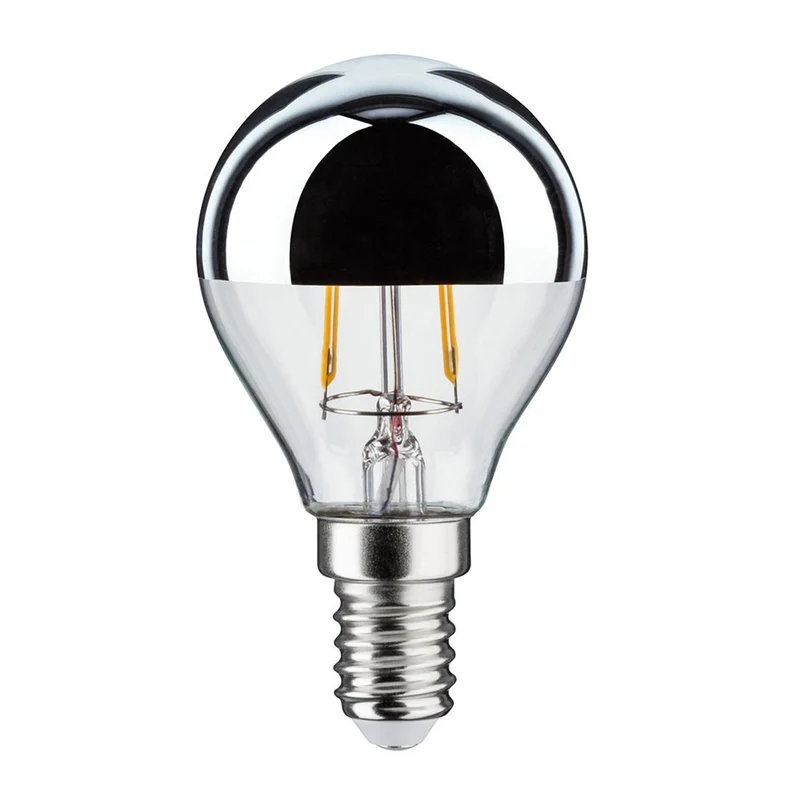 E14 2,6W LED Tropfen Silber 2700K Kopfspiegel
