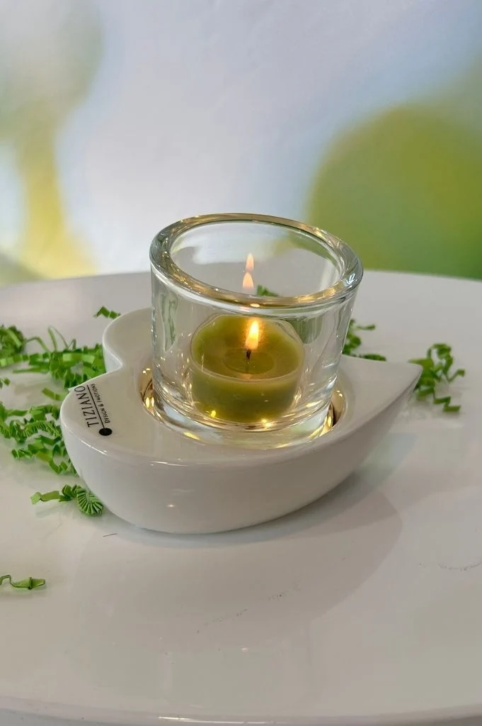 Windlicht Giore LED creme-weiß