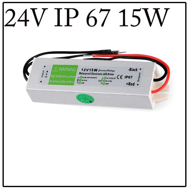 24V LED Transformator 15W IP67 Wasserdicht Netzteil für LED Beleuchtung ~ 2846