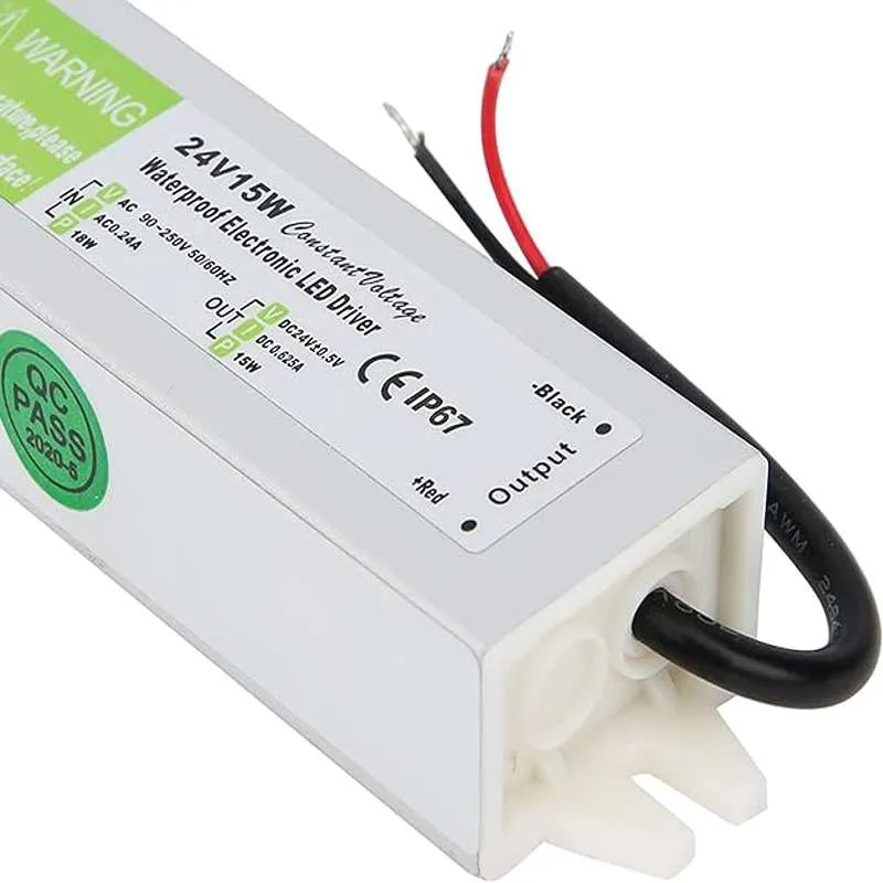 24V LED Transformator 15W IP67 Wasserdicht Netzteil für LED Beleuchtung ~ 2846