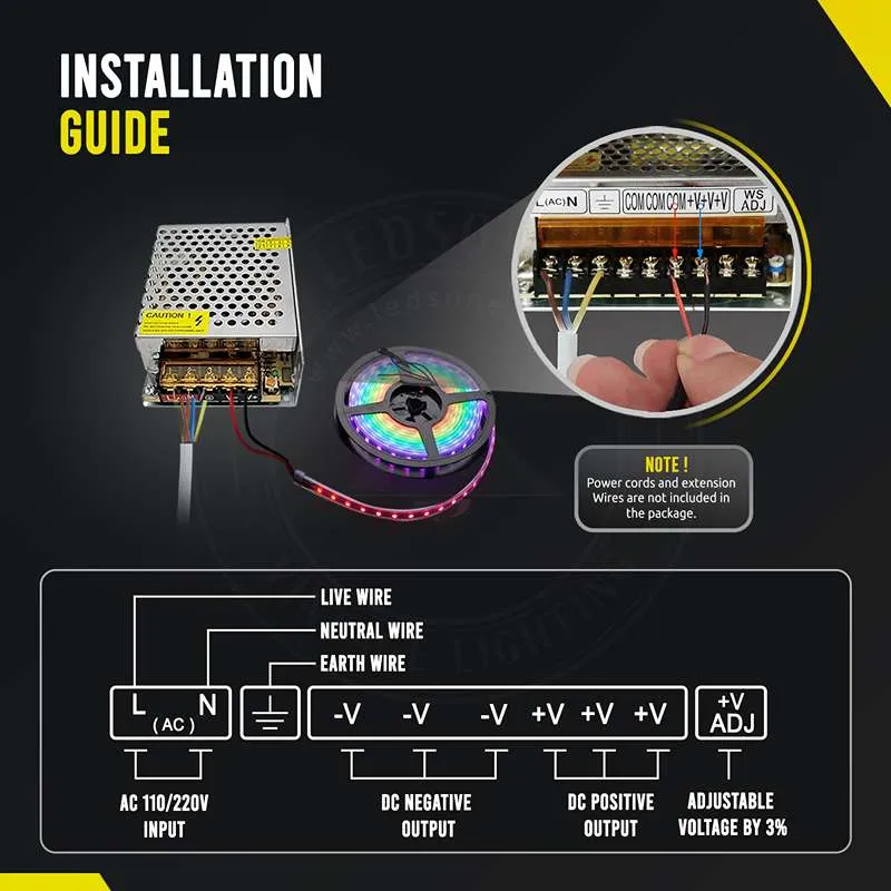 Led Trafo 24V 300W IP20 wasserdicht Netzteil~2843