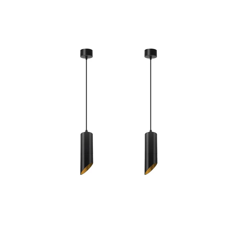 Ledsone Zylinder Pendelleuchte Schwarz-Gold GU10 ~2613