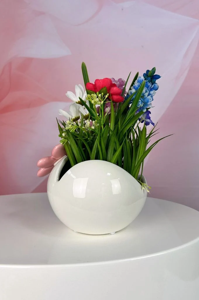 Dekoset Schale Porto mit Blumen+Hänger Blume Piana rosa