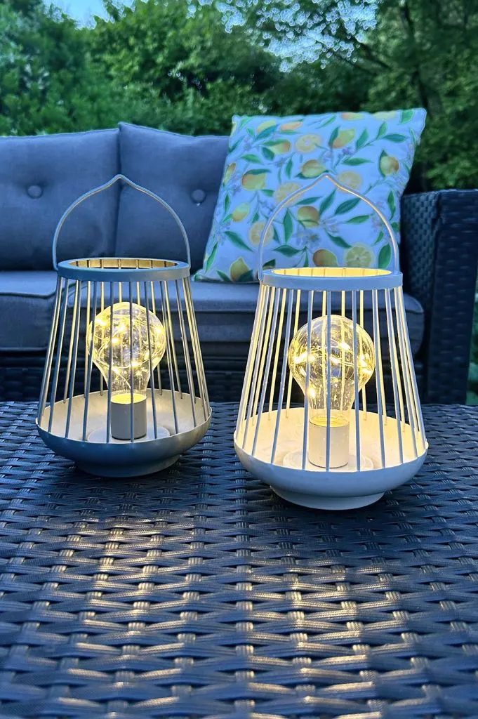 Metall-Licht Porte LED 15,5 cm creme-weiß