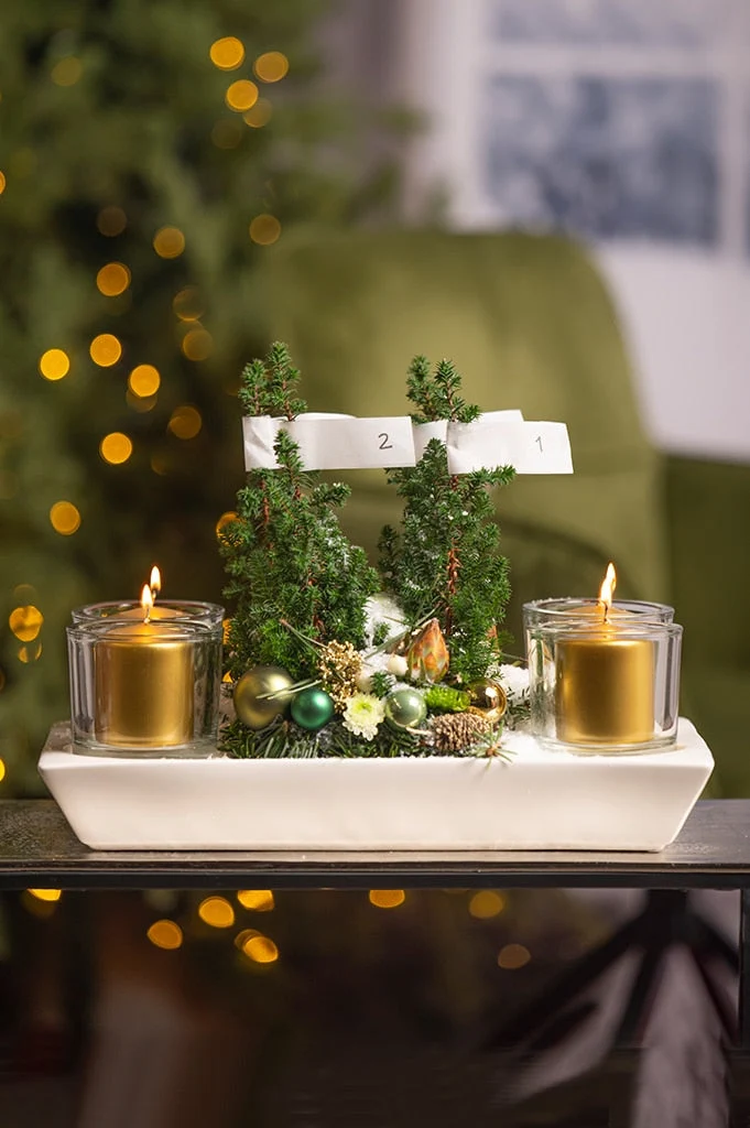 Adventlicht Elba creme eckig