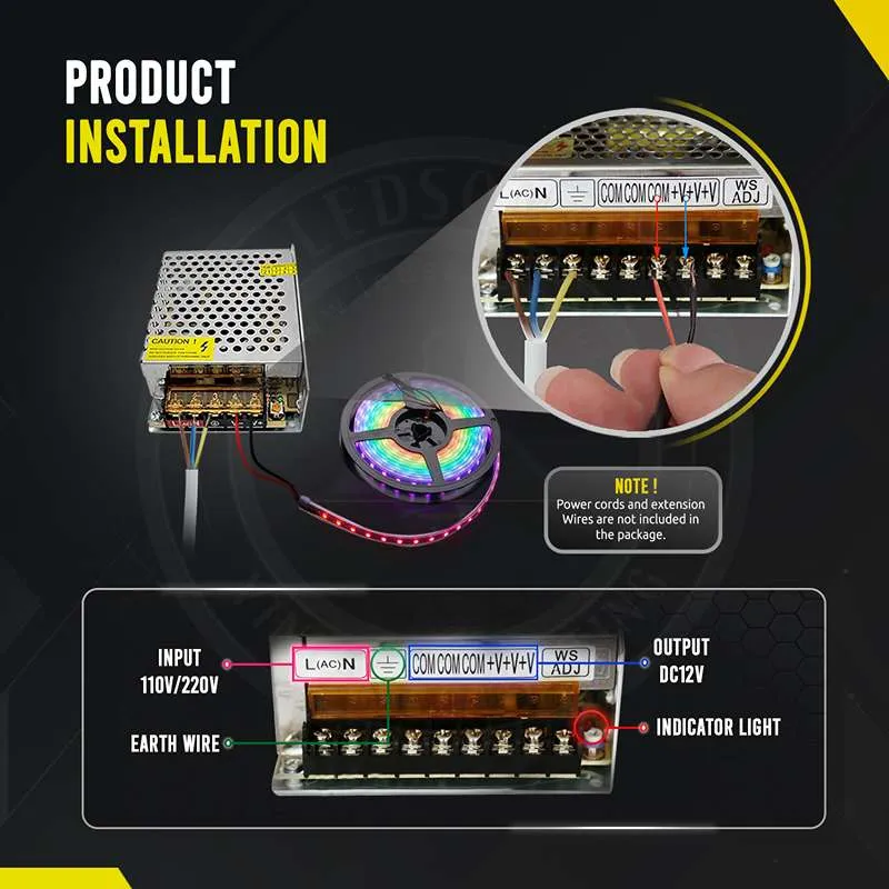 12V LED-Transformator 15W Stabiles Netzteil IP20 ~2839