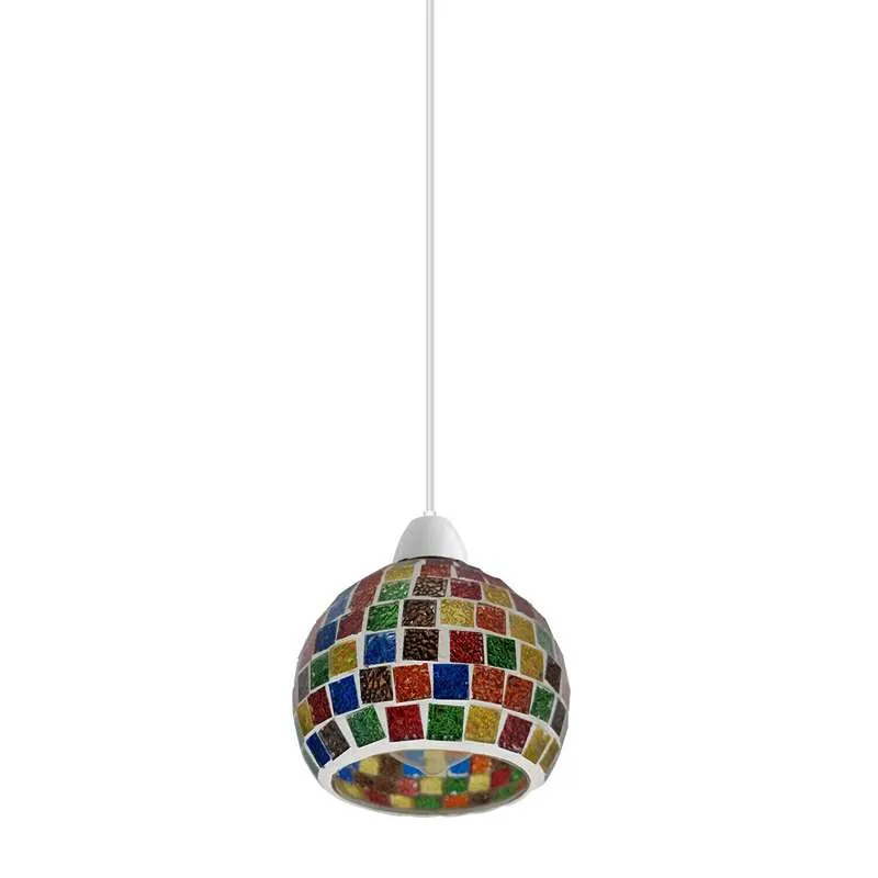 Vintage Glaskugel Lampenschirm im Mosaik Stil Glasschirm