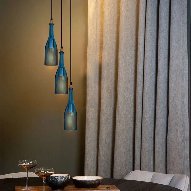 LEDSONE Weinflaschen Pendelleuchte Glas-Hängelampe ~2582