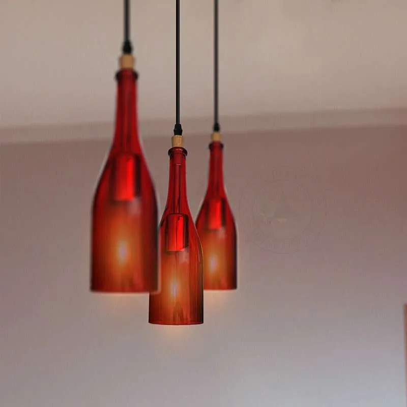 LEDSONE Weinflaschen Pendelleuchte Glas-Hängelampe ~2582
