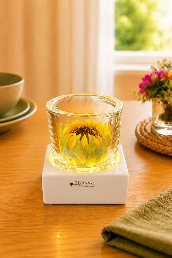 Dekoset Tischlicht Mantova LED+Sonnenblume