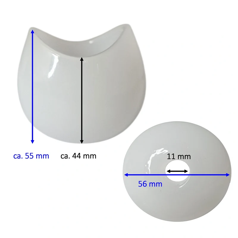 Lampenglas Loch 11mm Ø56 Ersatzglas weiß für G4 – Lampenschirm Snoop