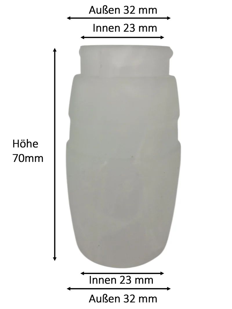 Glasschirm Alabaster weiß G4 G9 GY6,35 Loch 23mm 7cm hoch – Lampenglas Ersatzglas