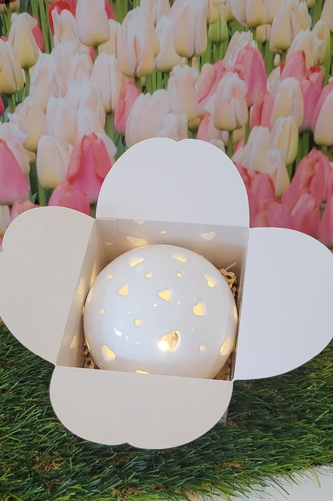 Geschenkschachtel Lichtkugel Padova mit Herz