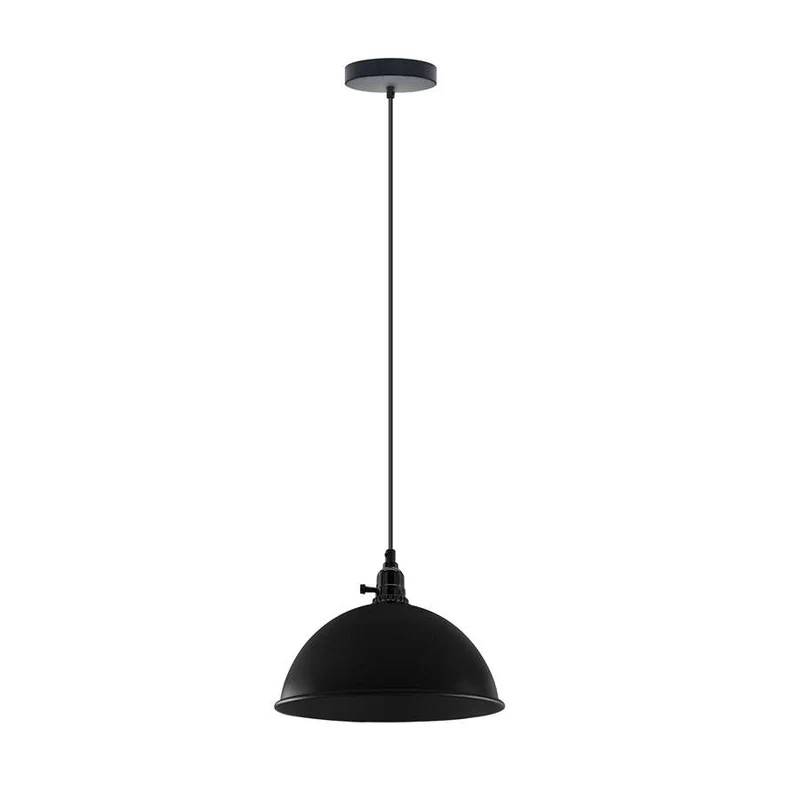 Moderne schwarze Pendelleuchte – E27, 95cm Kabel, Metall/PVC ~ 2837