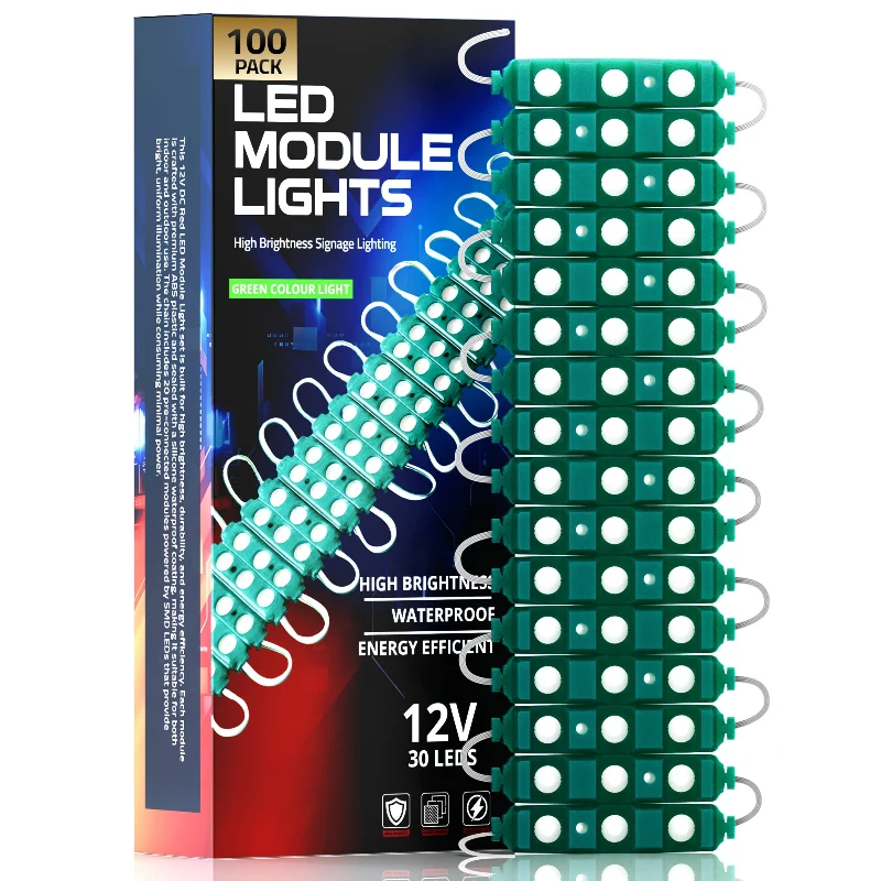10x LED Module 12V Grün IP65 Ideal für Werbeschilder ~1749