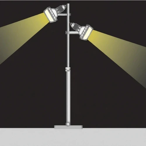 Dimm­bare Stehleuchte AR111 im Industrie-Design – 2-flammige Leselampe 180 cm, Made in Italy