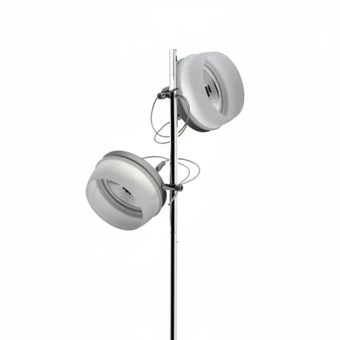 Minimalistische Design LED Stehleuchte mit 2 Leuchten – 6000 K, 30 W, 180 cm | Made in Italy (Segno)