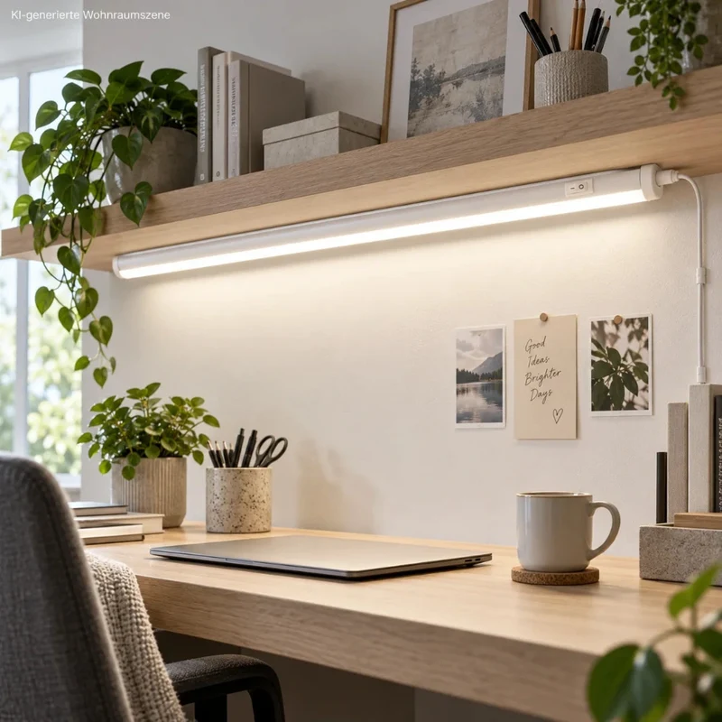 Vesio LED-Lichtleiste 120 cm – Unterbauleuchte mit Schalter & Stecker