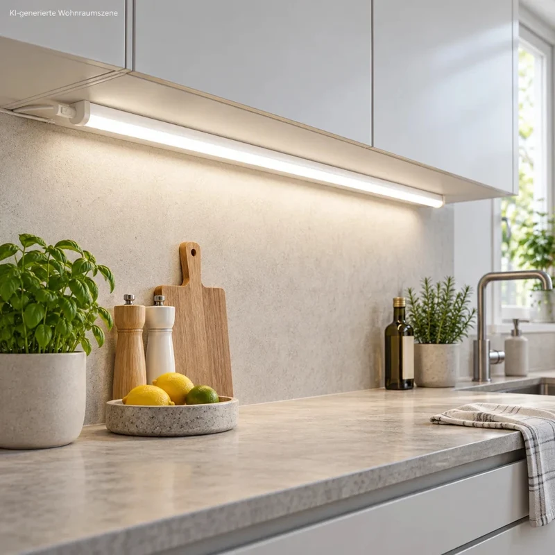 Vesio LED-Lichtleiste 120 cm – Unterbauleuchte mit Schalter & Stecker