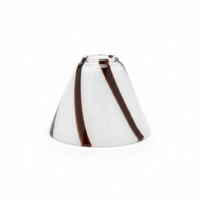 G4 Lampenglas Ersatzglas Ø 70 mm, H 55 mm – Weiß/Braun Glas-Lampenschirm mit 10 mm Loch