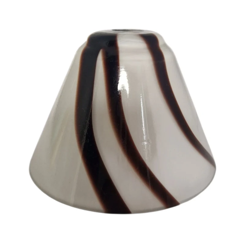 G4 Lampenglas Ersatzglas Ø 70 mm, H 55 mm – Weiß/Braun Glas-Lampenschirm mit 10 mm Loch