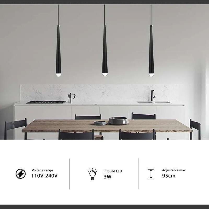 Moderne konische LED Aluminium Pendelleuchte/Industriebeleuchtung, Hängelampe für Wohn- und Esszimmer~2636