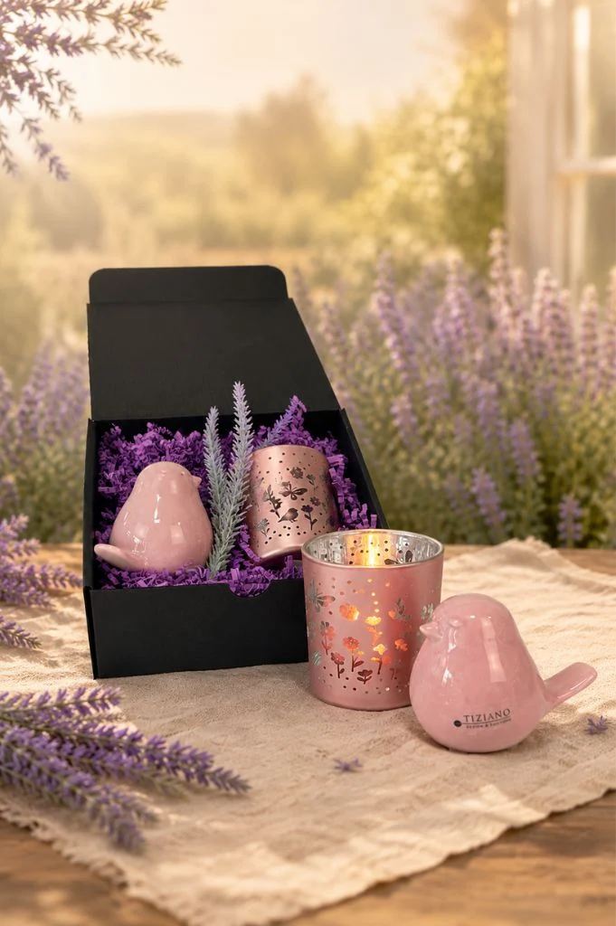 Geschenkbox Vogel Pallino fiona mit Teelicht Polline
