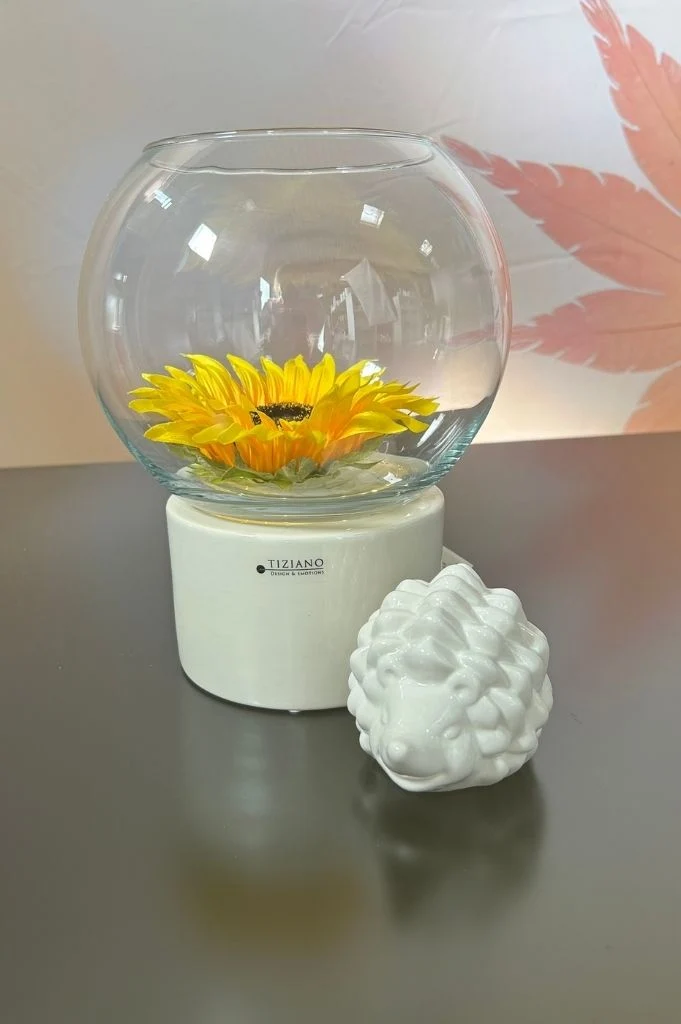 Dekoset Narvik mit Glas Ovaro+Igel Max creme-weiß