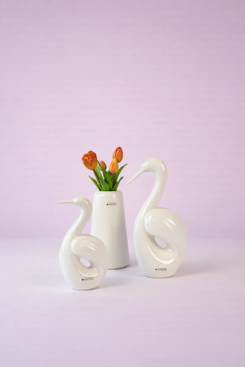 Dekoset Vogel Splendido+Vase Luminara