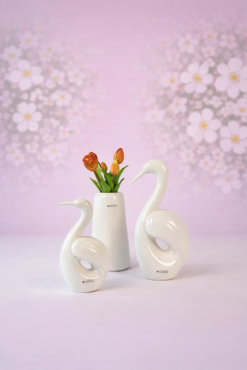 Dekoset Vogel Splendido+Vase Luminara