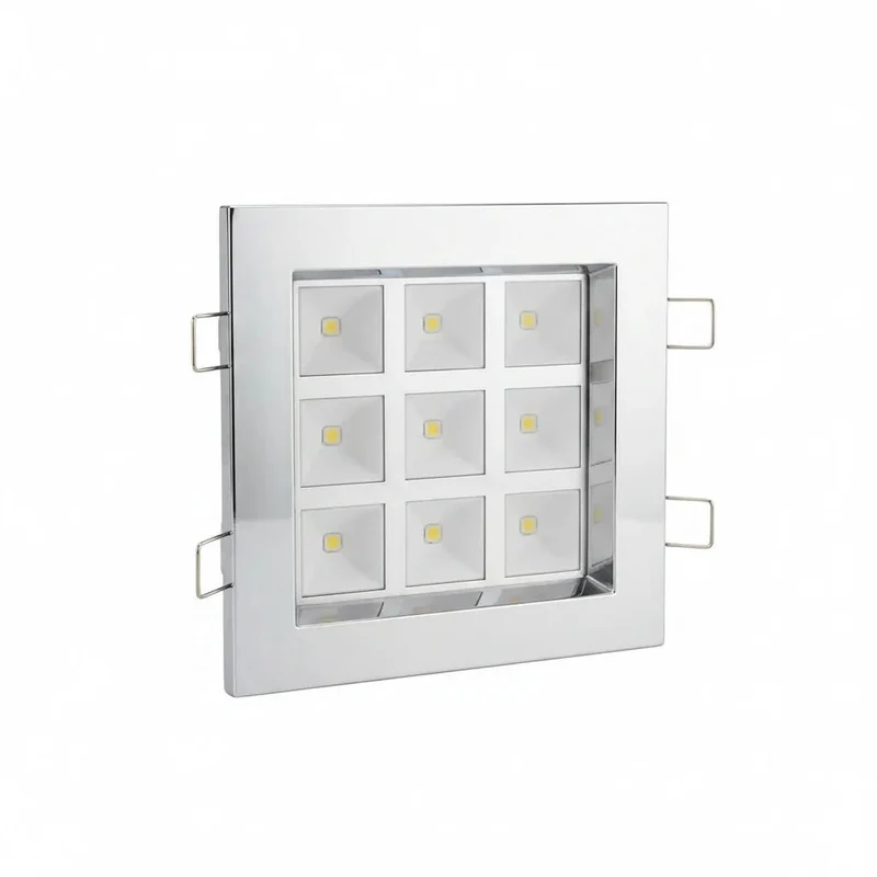 13W LED Downlight eckig 230V – dimmbar, weiß, Tiefstrahler