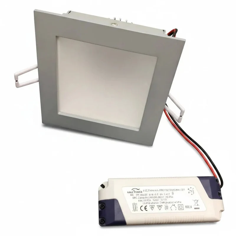 20 W LED Downlight eckig – dimmbar, weißes Licht, 230 V