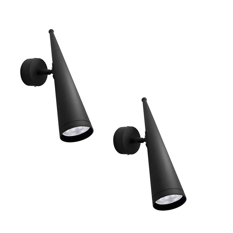 Schwarze LED Wandleuchte mit Kegel-Schirm Modernes Design~2623