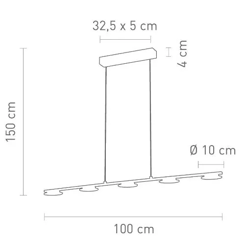 LED Balkenleuchte WING – Design Hängeleuchte mit 5 LED-Spots von Sompex