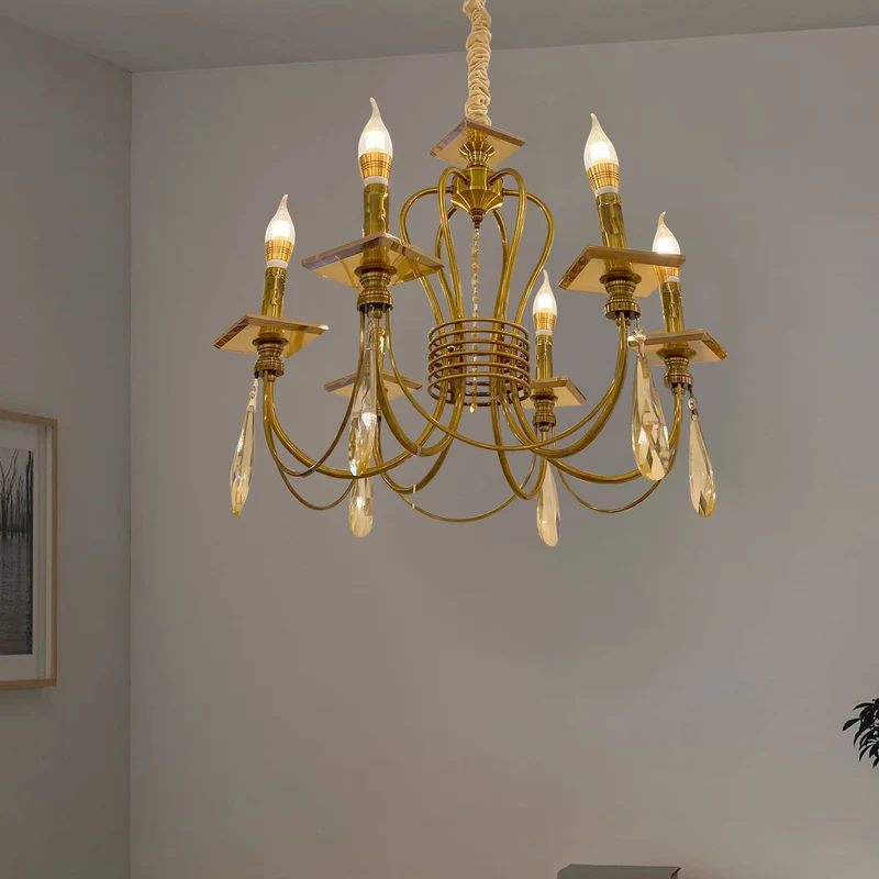 Kronleuchter Kristall goldene Decken Pendelleuchte~2716